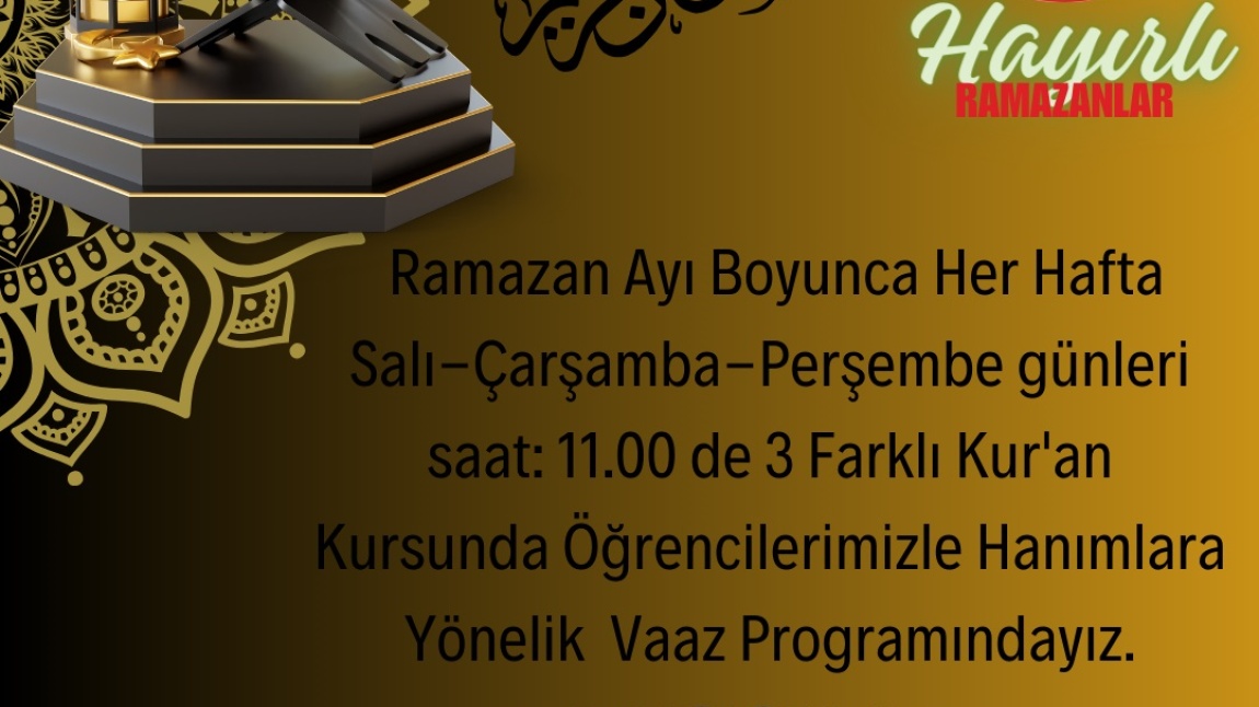 2024 Ramazan Ayı Vaaz Programı