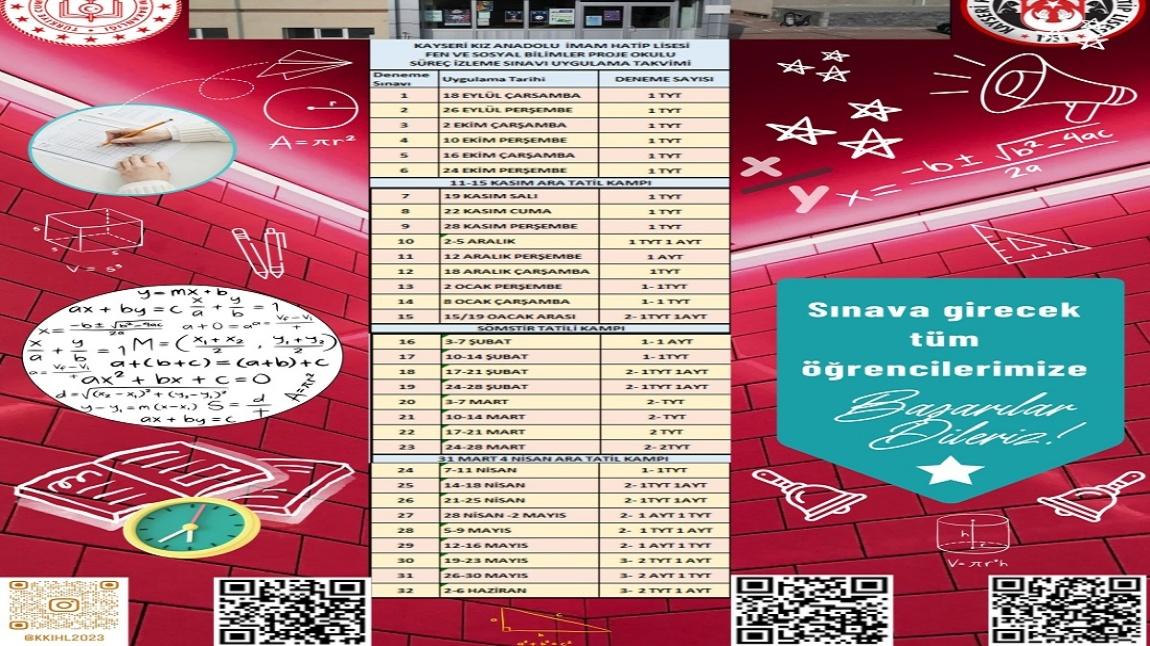 HEDEF YKS 2025 SÜREÇ İZLEME SINAV TAKVİMİ